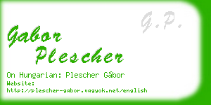 gabor plescher business card
